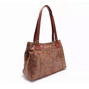 NWOT American Leather Company Val Perfect Satchel Shoulder Bag Vintage Floral